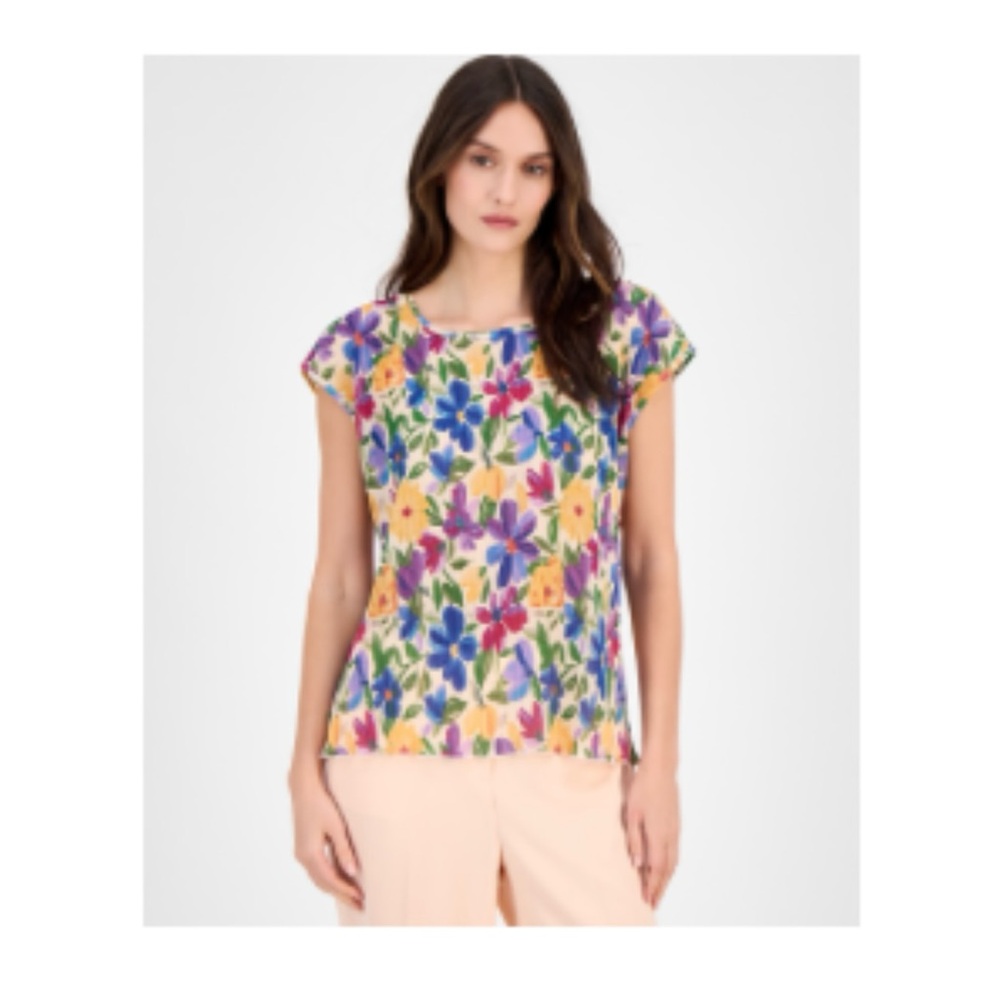 Tahari ASL Women's Vibrant Floral Blouse